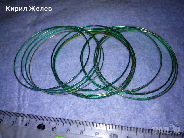 КОМПЛЕКТ СТОМАНЕНИ ЛАКИРАНИ ЗЕЛЕНИ ОРНАМЕНТИРАНИ ГРИВНИЧКИ 37496, снимка 7 - Гривни - 40856377