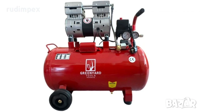 Въздушен безмаслен компресор за въздух Greenyard 50л / 750W / 1HP - JN750, снимка 2 - Компресори - 46881342