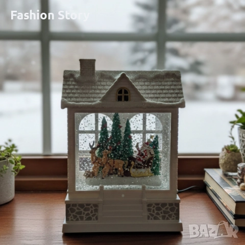 Снежна Коледна къщичка с Дядо Коледа – Идеален празничен акцент, снимка 4 - Декорация за дома - 52632055