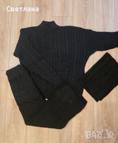 Комплект финно плетиво в ЗЕЛЕНО СИНЬО КАФЯВО , снимка 5 - Комплекти - 52913332