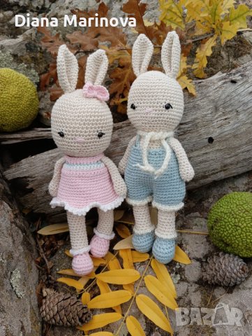 Детски плетени играчки, играчка зайче, подарък за дете, ръчно правена играчка, снимка 2 - Други - 38887551