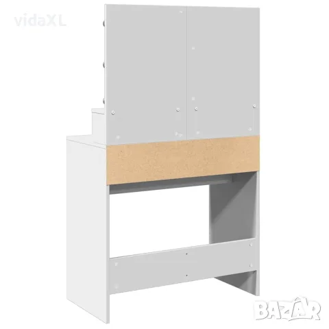 vidaXL Тоалетка с LED, бяла, 80x41x134,5 см, снимка 7 - Тоалетки - 56148128