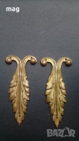 Старинни френски месингови дръжки и орнаменти,стил Луи XV., снимка 6 - Антикварни и старинни предмети - 37392117