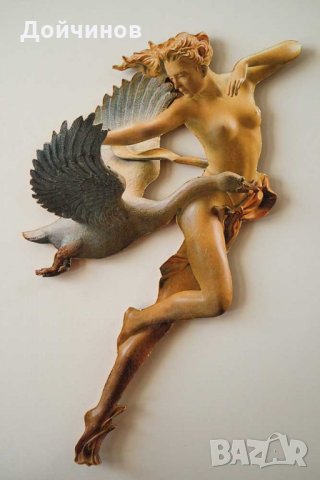 ”Леда и лебеда” ажурна картина по скулптура