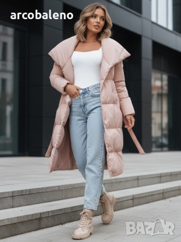 Дамско дълго ватирано зимно яке FAVI, 4цвята , снимка 2 - Якета - 53091074