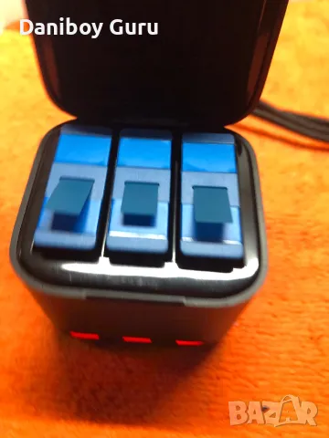 GoPro Hero 12 11 10 9  батерии 3бр зарядно устройство TELESIN  преносимо 3-канално зарядно, снимка 8 - Батерии, зарядни - 48787658