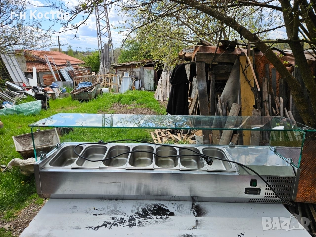 Хладилна Витрина за Дюнер Пицария за заготовки зеленчуци сосове 7бр. Гастронорми 1/4 Плю-сова 