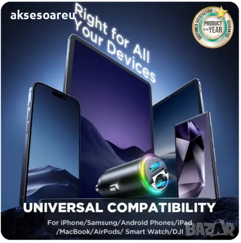 Супер бързо PD зарядно за зареждане на телефон в запалката на кола изцяло метално Dual USB с голяма , снимка 11 - Зарядни за кола - 47376220