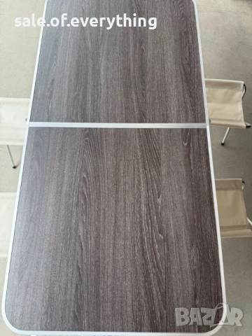 Комплект сгъваема къмпинг маса с 4 стола, регулируема височина, дизайн "куфар" в сив цвят, снимка 5 - Къмпинг мебели - 53978019