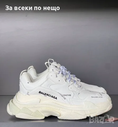 Triple S All-Over Logo White Унисекс👟Дамски Бели Маратонки👟Мъжки Спортни Обувки Код SEM-450, снимка 7 - Маратонки - 55871363