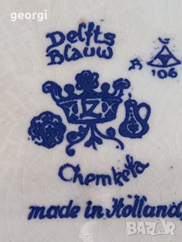 Голяма декоративна порцеланова чиния Delft , снимка 5 - Декорация за дома - 35294509