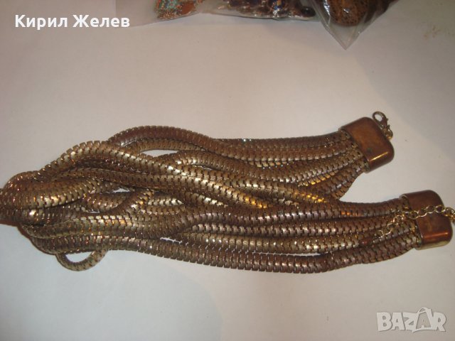 СТАРО ВИНТИДЖ МЕДНО КОЛИЕ ГЕРДАН ИНТЕРЕСНА ПЛЕТКА 7063, снимка 9 - Колиета, медальони, синджири - 30410855