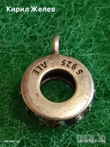 Сребърна висулка талисман PANDORA със сини камъни 50464, снимка 3 - Колиета, медальони, синджири - 52687465