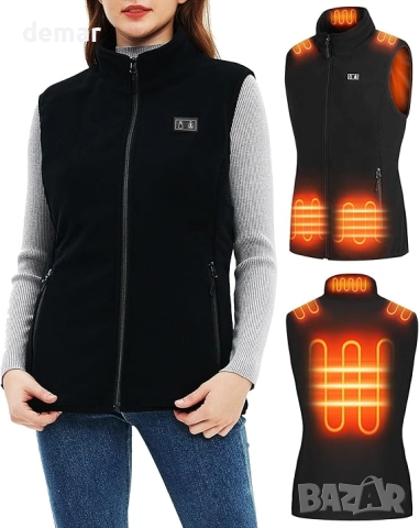 Отопляема жилетка за жени, полар с включена батерия 7.4V 16000mAh, XS