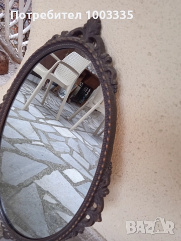 Старо бароково огледало с метална рамка, отлично , снимка 5 - Антикварни и старинни предмети - 52891574