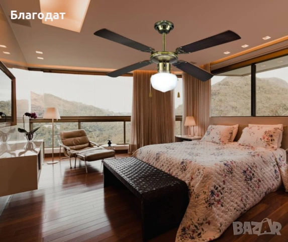 Вентилатор 42''  таванен, 60W осветление, 1бр крушки, снимка 5 - Вентилатори - 53975634