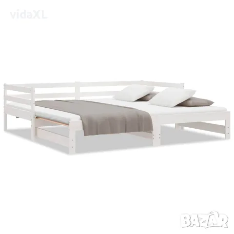 vidaXL Разтегателно дневно легло, без матрак, бяло, 90x200 см