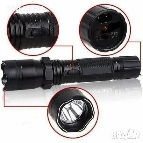 Мощен led фенер с електрошок за самозащита 1101