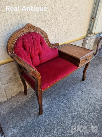 Уникална антикварна английска салонна пейка , снимка 5 - Антикварни и старинни предмети - 47876996