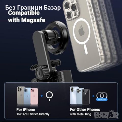 Нов MagSafe Ротационен Държач за Tesla Model 3/Y - Мощен Магнит Стойка кола UGREEN , снимка 4 - Селфи стикове, аксесоари - 44248102
