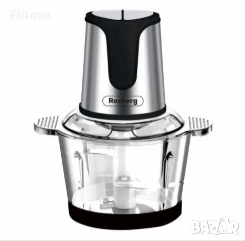 Чопър, 400W, 2 л., 2 скорости, стъклена купа, черен/сребрист, снимка 3 - Други - 52819763