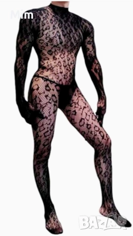 S/XXL Черен гащеризон с ръкавици с 5 пръсти и чорапи , снимка 2 - Гащеризони - 47605121