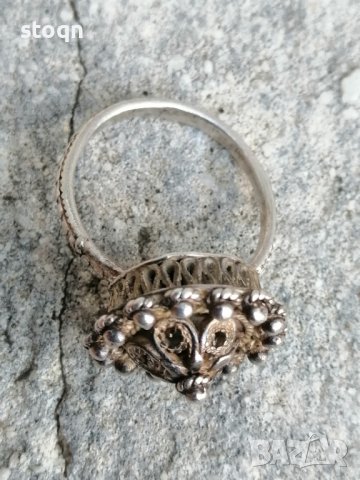 Филигранен сребърен пръстен , снимка 3 - Антикварни и старинни предмети - 42893608