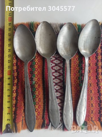 Лъжица 4 бр. Вилица 3 бр. Винтидж, снимка 1
