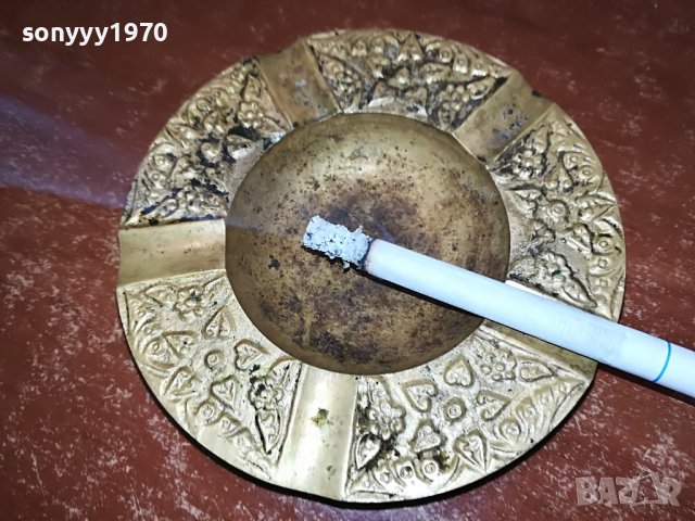 пепелник мед/месинг 11см- внос холандия 1003231637, снимка 9 - Антикварни и старинни предмети - 39952113