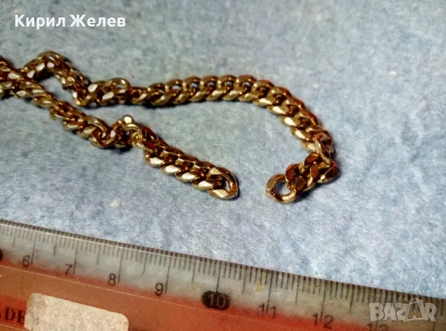 СТАРА ЗДРАВА РЕТРО ПЛЕТКА ПОЗЛАТЕНА МЕДНА ВЕРИЖКА КЮСТЕК СИНДЖИР 37377, снимка 3 - Антикварни и старинни предмети - 47316032