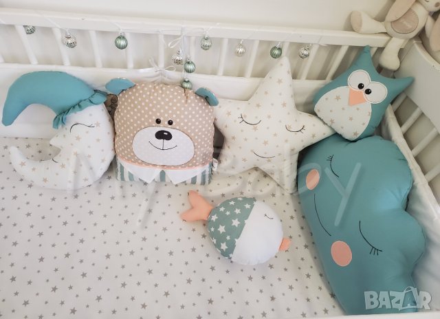 Бебешки възглавнички в тъмна мента