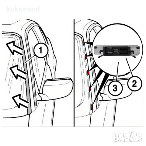 Комплект крепежни скоби за челно стъкло на BMW 5 E60/E61, снимка 4 - Части - 54053963