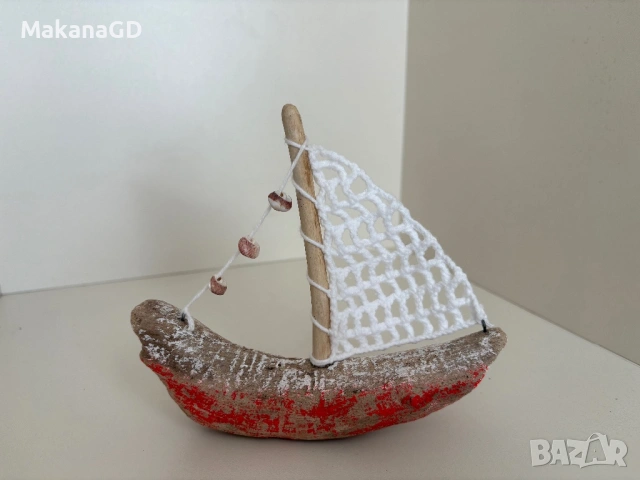 Дървена лодка, снимка 2 - Декорация за дома - 54072525