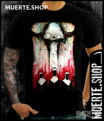 Черна тениска с щампа RELIGION TRAITOR