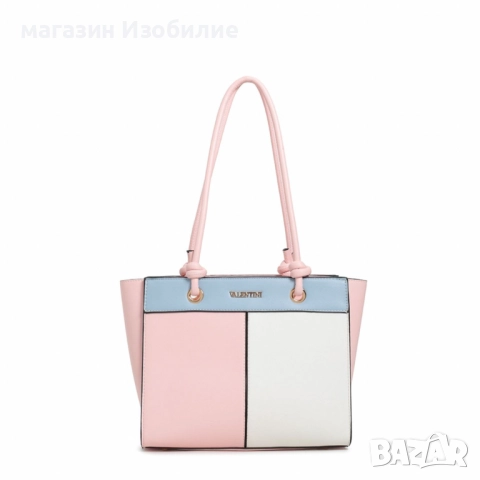Елегантна дамска чанта с трицветен дизайн
