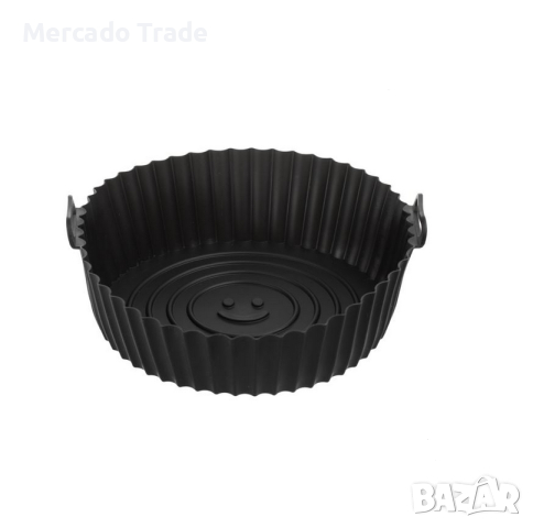 Силиконова форма за печене Mercado Trade, За Air Fryer, Черна