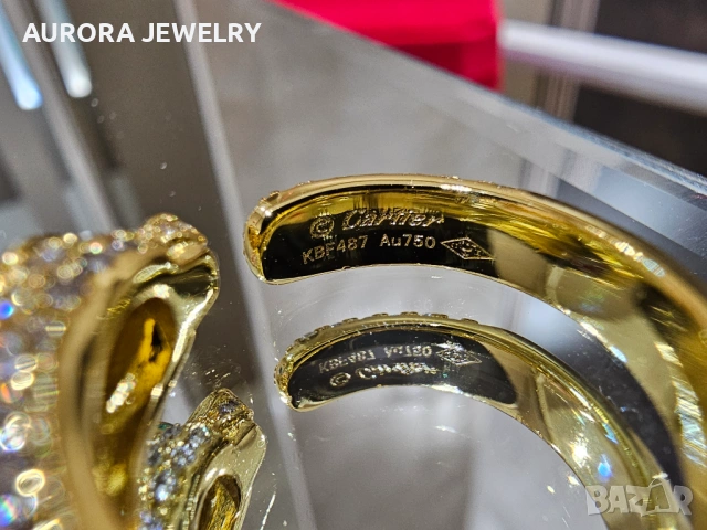 CARTIER Panthere de Cartier Gold Paved Diamonds Дамски Пръстен, снимка 9 - Пръстени - 53238152