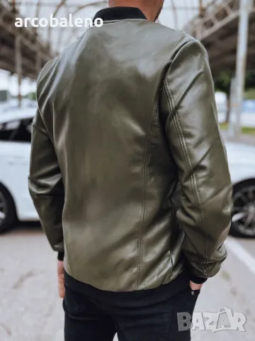 Мъжко кожено бомбър яке, 3цвята , снимка 4 - Якета - 49137849