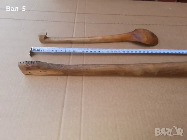 Огромна дървена лъжица , черпак , лъжици - 2 броя, снимка 6 - Антикварни и старинни предмети - 50257296