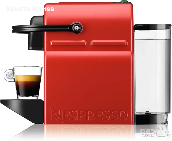 Кафемашина с капсули NESPRESSO Inissia Червена Черна, снимка 3 - Кафемашини - 56082765
