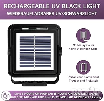 UV LED 100W акумулаторен прожектор, снимка 2 - Лед осветление - 52910711