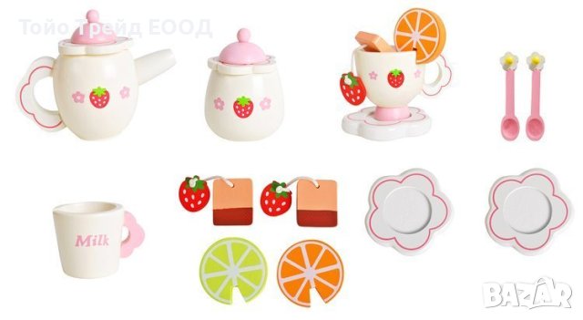 ДЪРВЕН СЕРВИЗ ЗА ЧАЙ, снимка 2 - Образователни игри - 42830443