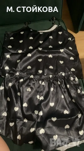 сатененена пижама - потник и къси гащи, снимка 7 - Пижами - 51207177