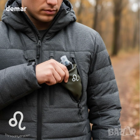 Сгъваема бутилка за вода 1 литър, херметична бутилка за хидратация, снимка 4 - Други спортове - 53924627