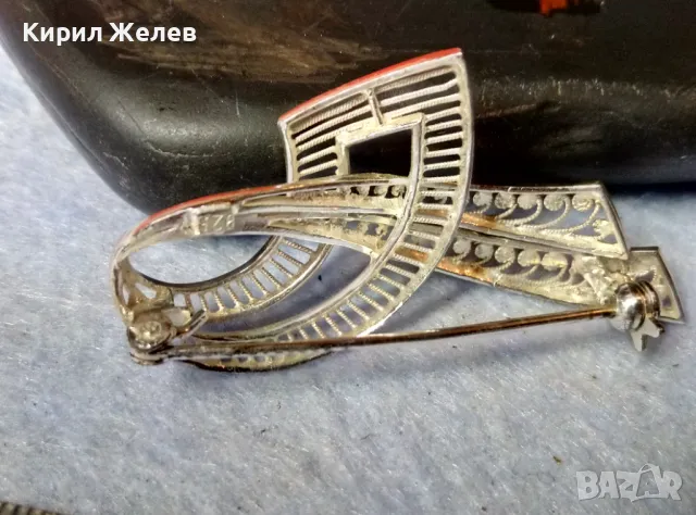 ПРЕКРАСНА НЕЖНА АЖУРНА СРЕБЪРНА АР НУВО СТИЛ БРОШКА СРЕБРО 925 Стара РЪЧНА РЕТРО ИЗРАБОТКА 40794, снимка 8 - Антикварни и старинни предмети - 48468002
