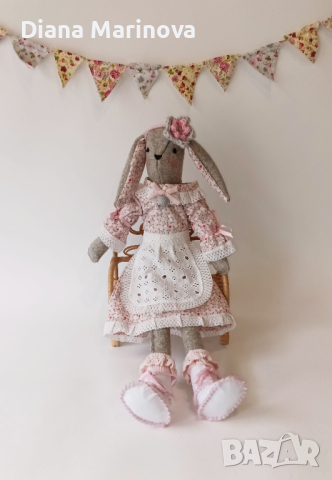 Зайче ръчна изработка с рокля и обувки, подарък за момиче, подарък за дете