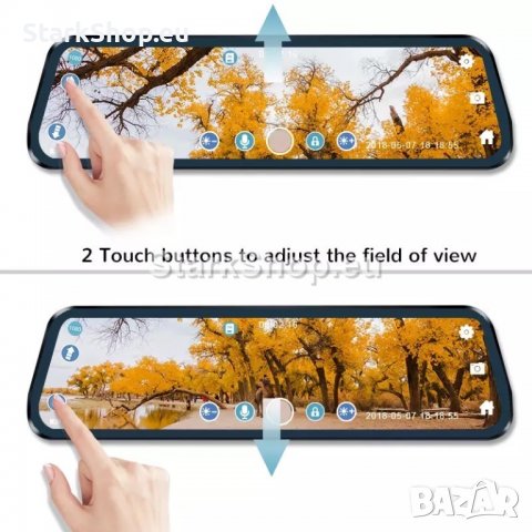 Видеорегистратор огледало 10″ с камера за заден ход, снимка 2 - Друга електроника - 38491946