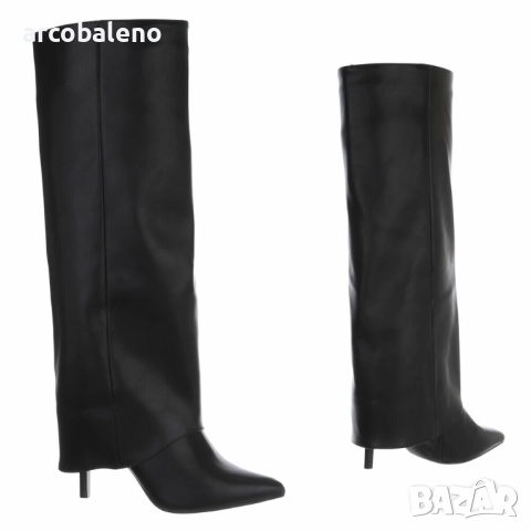 Дамски ботуши на висок ток от еко кожа, 2цвята , снимка 10 - Дамски ботуши - 52529898