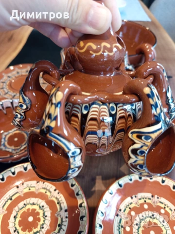 Комплект традиционна троянска писана керамика, снимка 6 - Антикварни и старинни предмети - 53942462