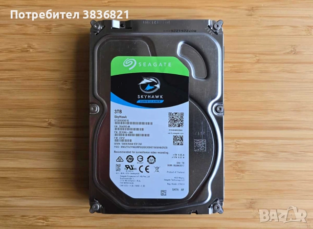 Твърд диск Seagate Skyhawk 3TB, 7200 RPM, снимка 2 - Твърди дискове - 54334170
